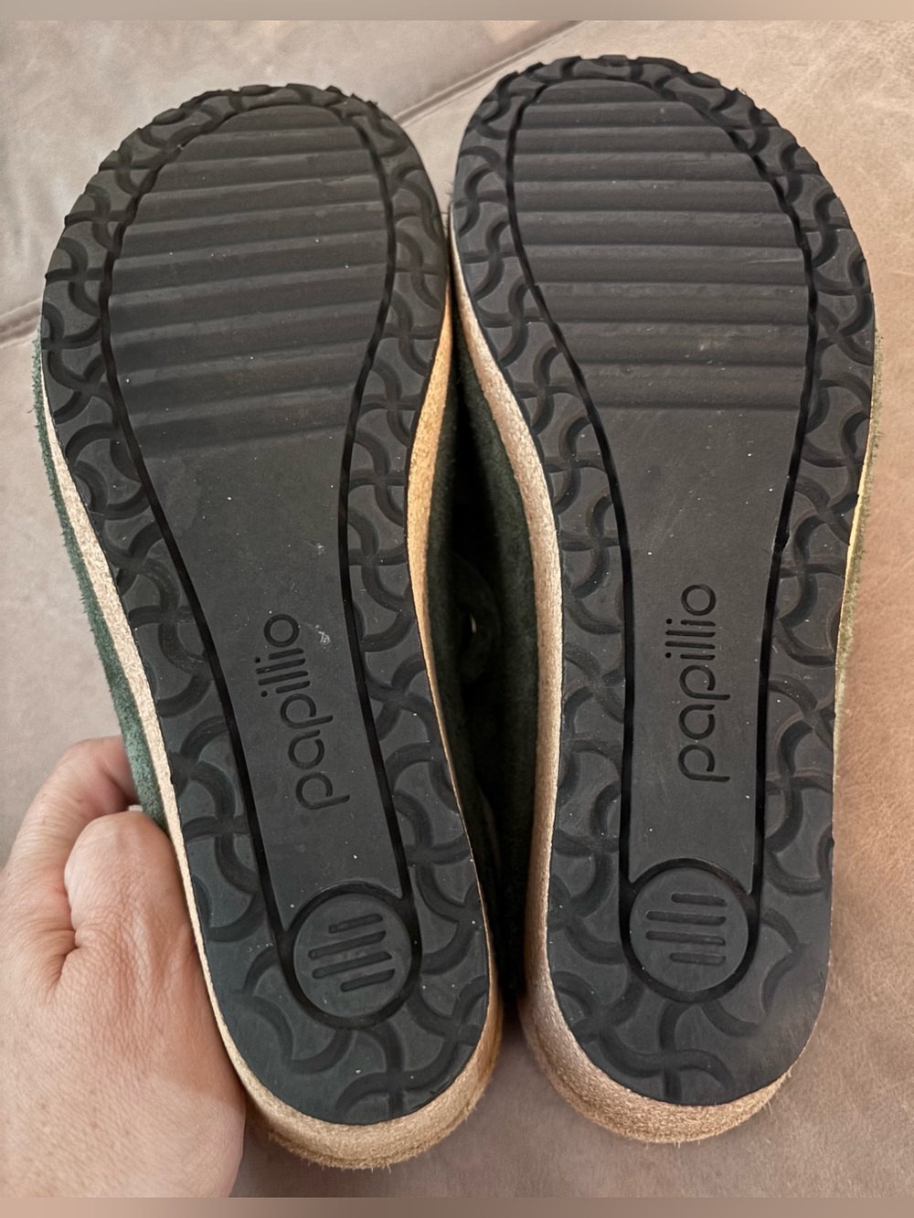 Papillio by Birkenstock Fanny Platform Clogs Forest Green Suede Size 41 US 10 - Picture 6 of 10